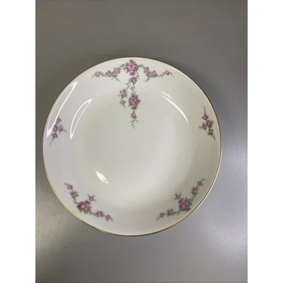 VINTAGE H & G (Heinrich) SELB BAVARIA - 8" Bowl Pink Flowers Dainty Tea Party - Picture 1 of 6